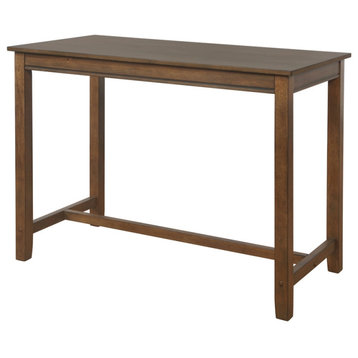 Linon Claridge 36" Wood Counter Height Pub Table in Rustic Brown