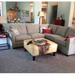 Custom sectional and leather ottoman - Living Room Furniture