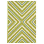 Newcastle Home - Rhodes Indoor and Outdoor Geometric Green and Ivory Rug, 5'3"x7'6" - Rhodes is a collection of machine-made indoor/outdoor rugs showcasing simple, geometric patterns.  The clean lines, fresh colors and soft hand of the looped construction will make these rugs a welcome addition to any room or patio.
