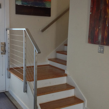 Stainless Steel Cable Railing - Rectangle Tube Top with Square Posts
