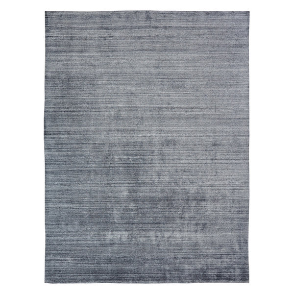 MERIDIAN Zinc Hand Made Wool and Silkette Area Rug, Gray, 5'6