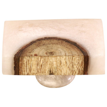 Beauty Art 1-2/3 in. Natural and Wood Rectangle Drawer Cabinet Knob