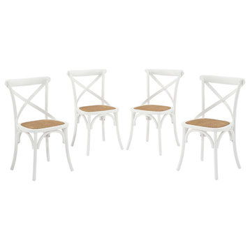 Gear Dining Side Chair Set of 4, White