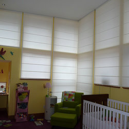 Inside - Boulder Nursery Angled Top Romans - Roman Shades