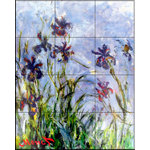 The Tile Mural Store (USA) - Tile Mural, Irises by Claude Monet - *20 Tile Mural on 6" ceramic satin finish tiles.  AMERICAN MADE !!