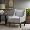 Madison Park Malabar Transitional Lounge Chair with Recessed Arms, Grey