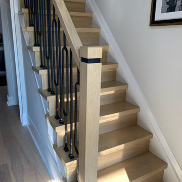 Modern Red Oak Staircase and Railing in East York Toronto