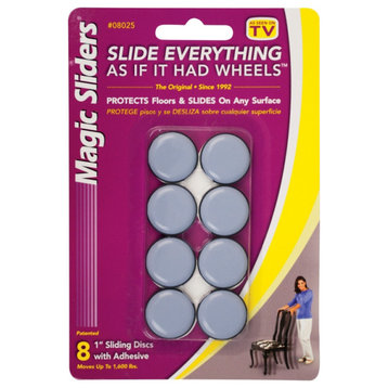 Magic Sliders® 08025 Self-Adhesive Round Sliding Disc, 1", 8-Pack