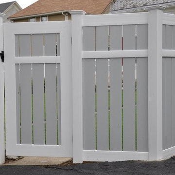 Gray and White Premium Vinyl Privacy fence