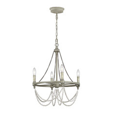 Sean Lavin Beverly 4 Light Chandelier, French Washed Oak/Distressed White