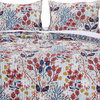 Benzara BM218896 Full Size 3 Piece Quilt Set with Floral Prints, Multicolor