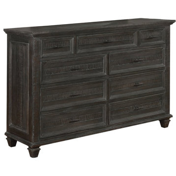Coaster Transitional 9-Drawer Wood Dresser with Jewelry Tray in Gray