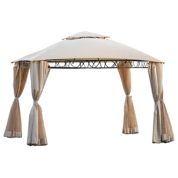 Quality Double Tiered Grill Canopy Outdoor BBQ Gazebo Tent , Polyester