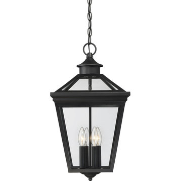 Ellijay Hanging Lantern - Black, Clear, Medium