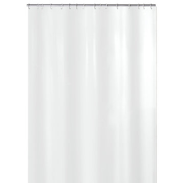 Contemporary Fabric Shower Curtain, Kito, Snow White, Extra Wide