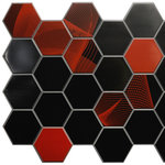 Dundee Deco - Black Red Brown Hexagon Mosaic 3D Wall Panels, Set of 5, Covers 25.6 Sq Ft - Dundee Deco's 3D Falkirk Retro are lightweight 3D wall panels that work together through an automatic pattern repeat to create large-scale dimensional walls of any size and shape. Dundee Deco brings a flowing, soothing texture with a touch of luxury. Wall panels work in multiples to create a continuous, uninterrupted dimensional sculptural wall. You can cover an existing wall with wall tiles or disguise wallpaper or paneled wall. These modern wall tiles create a sculptural and continuous dimensional surface to any room setting through patterning. Dundee Deco tile creates a modern seamless pattern on a feature wall or art piece.