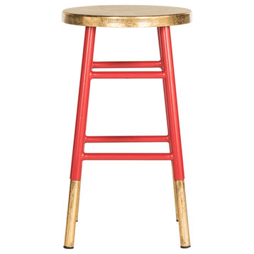 Liberty Dipped Gold Leaf Counter Stool set of 2 Red / Gold