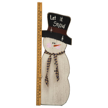 Farmhouse Snowman with Measuring Stick