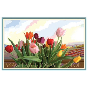 Joanne Kollman Skagit Valley Washington Tulip Field Art Print, 24"x36"