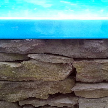 Glazed Lava Stone Outdoor Kitchen - Blue