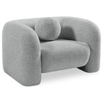 Meridian Furniture - Emory Boucle Fabric Upholstered Upholstered Chair, Grey - The Emory Chair draped in the rich grey boucle fabric is a sight to behold. Its captivating elegance is matched only by its comfort, making it the epitome of style and relaxation. The texture of the fabric adds depth and dimension to the chair, making it a stunning addition to any room. With its sleek design and cozy feel, the Emory Chair is the perfect place to unwind and indulge in a moment of pure luxury.