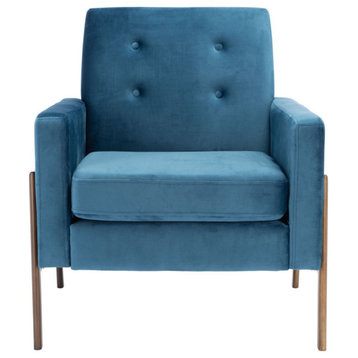 Donald Sofa Accent Chair, Blue Velvet