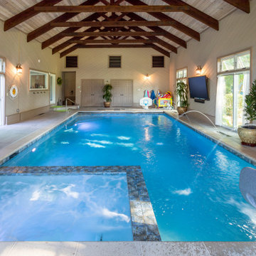 Arlington Heights, IL Indoor Swimming Pool with Interior Hot Tub