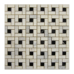 Statuary Calacatta Target Mosaic with Black Dots - Home Accessories & Decor