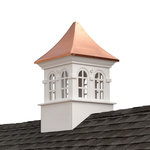 Good Directions, Inc. - Smithsonian Stafford Vinyl Cupola With Copper Roof by Good Directions, 60" X 99" - For over 35 years, Good Directions cupolas have been the perfect complement to your home, garage, shed, barn, gazebo, pool house, carriage house, horse barn, or pavilion. Our expertly crafted, made to order, Smithsonian Stafford windowed cupola features roof molding and reinforced interior supports for added strength. It's made to order in the USA from durable, maintenance free Royal Brand PVC vinyl, constructed with precision using a CNC Router for accuracy and a lifetime of enjoyment. The Smithsonian Stafford Cupola features a 16 ounce, 24 gauge copper, pagoda style roof that adds an architectural element of beauty and lasting value to your home. Our cupolas arrive in 3 sections for easy installation, includes assembly hardware and easy to follow detailed installation instructions, and are weathervane ready with a built in internal mounting bracket. YouTube videos are also available to walk you through the installation step by step. Good Directions vinyl cupolas have an industry exclusive Lifetime Warranty. For a distinctive finishing touch to your home, add a Good Directions weathervane or finial.