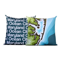 Ocean City MD Map Pillow - Decorative Pillows