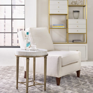Hooker Furniture Cynthia Rowley Aura Round Accent Table w/ Shell Top