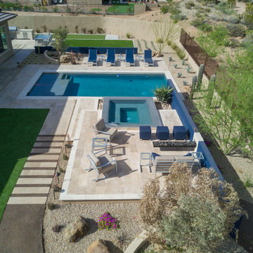 Luxury Pool, Perimeter Overflow Spa and Cantilevered Fire Feature