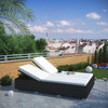 Evince Double Outdoor Patio Chaise, Espresso White