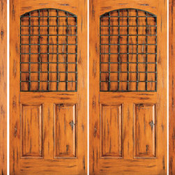 Entry Prehung Double Door with Two Sidelites, Knotty Alder 3-Panel - Front Doors