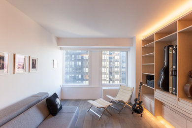 Inspiration for a contemporary family room remodel in New York