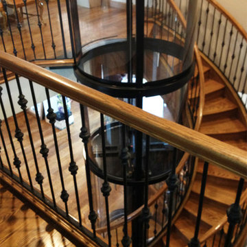 Glass Elevator in Staircase