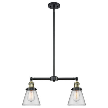 Innovations 2-LT Small Cone 22" Chandelier - Black Antique Brass