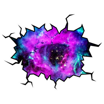 Space Wall Decal Nebula Sticker Hole In The Wall Decal, 18"x22"