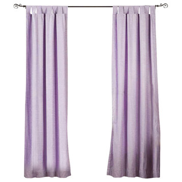 Lined-Lavender Tab Top  Velvet Curtain / Drape / Panel   - 43W x 84L - Piece