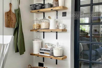 Rustic Shelves with Steel Brackets