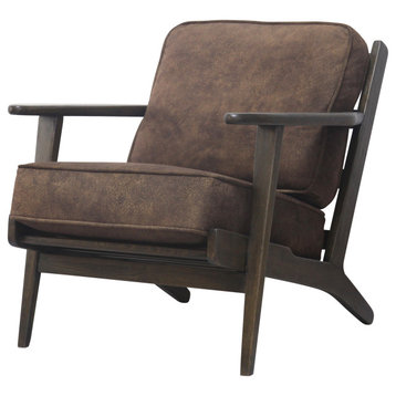 Elden Fabric Accent Chair Dark Brown Frame, Mocha Hide