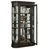 Curved End Display Curio Cabinet With Door, Espresso by Pulaski Furniture