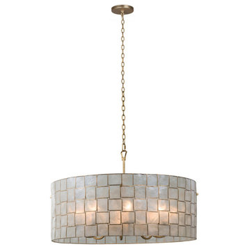 Roxy 8 Light Pendant, Oxidized Gold Leaf