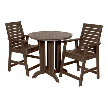 Weatherly 3-Piece Counter-Height Dining Set, Weathered Acorn
