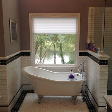 Elegant Black and White Master Bath in Roswell, GA
