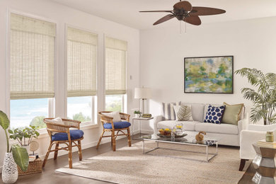 Example of a mid-sized transitional family room design in Little Rock