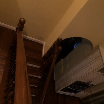 looking dow the stairs from upper landing