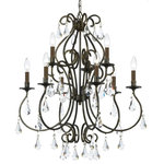 Crystorama - Crystorama 5019-EB-CL-S Ashton EX - Nine Light Chandelier - Curvaceous clean lines compose a base showcasing sAshton EX Nine Light English Bronze Clear *UL Approved: YES Energy Star Qualified: n/a ADA Certified: n/a  *Number of Lights: Lamp: 9-*Wattage:60w E12 Candelabra Base bulb(s) *Bulb Included:No *Bulb Type:E12 Candelabra Base *Finish Type:English Bronze
