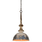 Forty West Designs - Liza Metal Pendant - The Liza Metal pendant is farm-house inspired lighting that shows off its edgy charm with a hand-painted cover in a midnight blackish blue and gold hues. This pendant is gorgeous alone or can be paired with 2 or 3 lights for an over the top country chic design.