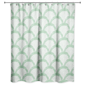 Green Scallops 71x74 Shower Curtain